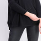 Suéter túnica feminino estilo &amp; co com costura frontal pequena, preto, tamanho pequeno