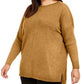 Suéter túnica feminino estilo &amp; co com costura frontal pequena, marrom, tamanho pequeno pequeno