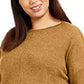 Suéter túnica feminino estilo &amp; co com costura frontal pequena, marrom, tamanho pequeno pequeno