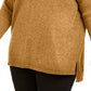 Suéter túnica feminino estilo &amp; co com costura frontal pequena, marrom, tamanho pequeno pequeno