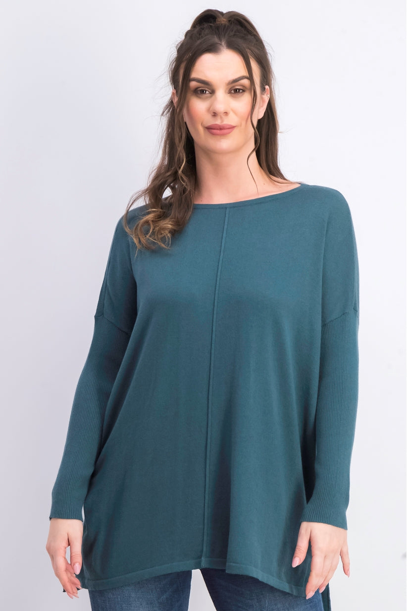 Suéter túnica feminino estilo &amp; co com costura frontal pequena, azul, tamanho pequeno