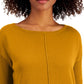 Suéter túnica feminino estilo &amp; co com costura frontal pequena, marrom, tamanho pequeno