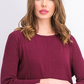 Suéter túnica feminino estilo &amp; co com costura frontal pequena, vermelho escuro, tamanho pequeno