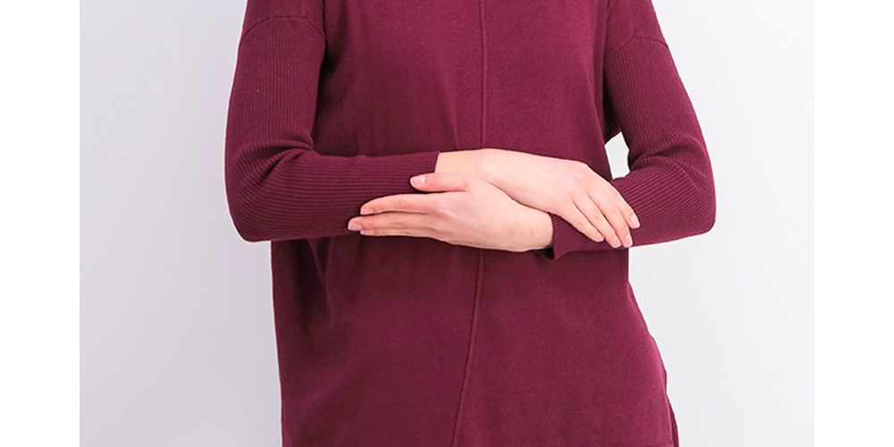 Suéter túnica feminino estilo &amp; co com costura frontal pequena, vermelho escuro, tamanho pequeno