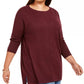 Suéter túnica feminino com costura frontal estilo &amp; co, bege, tamanho 4X