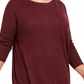 Suéter túnica feminino com costura frontal estilo &amp; co, bege, tamanho 4X