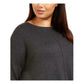 Suéter túnica plus size feminino Style &amp; Co com costura frontal cinza escuro tamanho 1X
