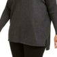 Suéter túnica plus size feminino Style &amp; Co com costura frontal cinza escuro tamanho 1X