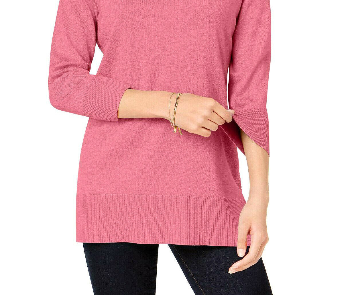 Karen Scott Suéter Feminino Gola Bateau Manga Longa Rosa Tamanho P