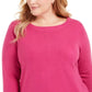 Karen Scott Suéter Plus Size Feminino com Decote Balé Rosa Médio Tamanho 1 Extra Grande