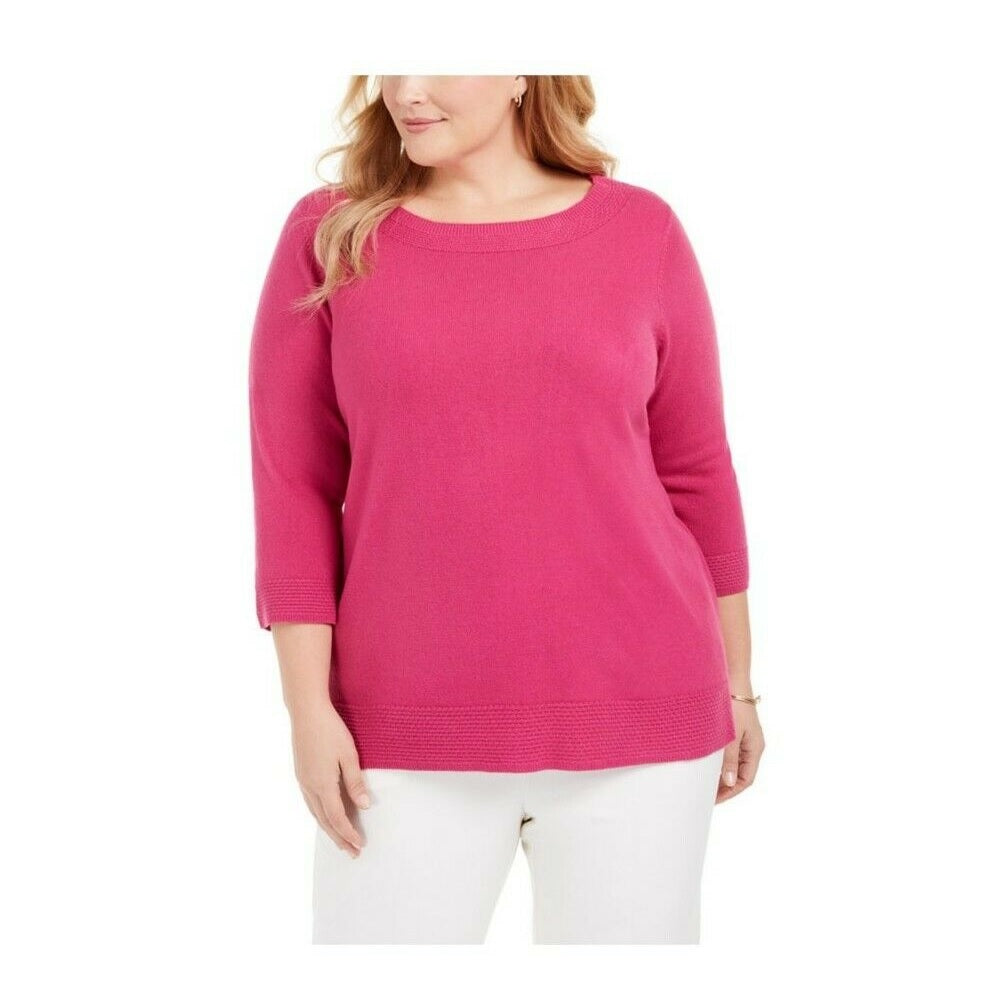 Karen Scott Suéter Feminino Decote Balé Framboesa Tamanho 2X