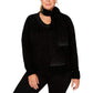 Karen Scott Suéter Feminino com Cachecol Enfeitado Preto Tamanho P