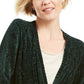 Karen Scott Cardigan Feminino Chenille Frente Aberta Verde Tamanho XX-G
