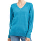 Karen Scott Suéter Feminino Gola V Azul Tamanho Médio