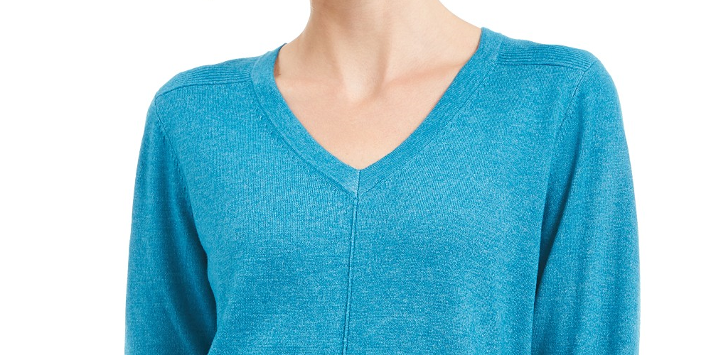 Karen Scott Suéter Feminino Gola V Azul Tamanho Médio
