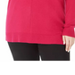 Karen Scott Suéter feminino plus size com decote em V rosa escuro tamanho 1X