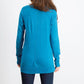 Karen Scott Suéter Feminino Gola Redonda Manga Longa Azul Tamanho P