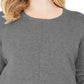 Karen Scott Suéter feminino plus size com decote redondo e costura, cinza, tamanho extra grande