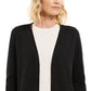 Cardigan feminino Charter Club Milano Cotton com abertura frontal, cor carvão, tamanho pequeno