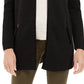 Cardigan feminino Charter Club Milano Cotton com abertura frontal, cor carvão, tamanho pequeno