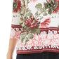 Charter Club Feminino Garden Estampado Gola V Top Branco Tamanho Grande