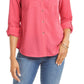 Camisa feminina Charter Club com dois bolsos, rosa, tamanho médio