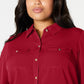 Camisa feminina plus size com botões frontais Charter Club, vermelha, tamanho XX-G