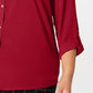 Camisa feminina plus size com botões frontais, tamanho 3X, vinho, Charter Club