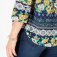 Camiseta estampada feminina Charter Club, azul, tamanho 2, extra grande
