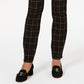 Calça feminina Charter Club Windowpane preta CMB tamanho 8