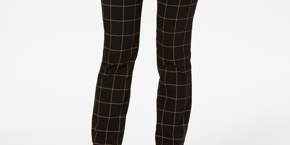 Calças femininas Charter Club Windowpane, tamanho 16, carvão