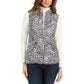 Colete acolchoado feminino com estampa animal Charter Club, branco, tamanho X-S