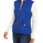 Colete feminino acolchoado com gola alta Charter Club, tamanho extra grande, azul