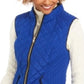 Colete feminino acolchoado com gola alta Charter Club, tamanho extra grande, azul