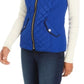 Colete feminino acolchoado com gola alta Charter Club, tamanho médio, azul, grande
