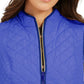 Colete feminino acolchoado com gola alta Charter Club, tamanho médio, azul