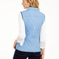 Colete feminino acolchoado com gola alta Charter Club, azul, tamanho XX-G