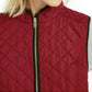 Colete feminino acolchoado com gola alta Charter Club, vermelho, polonês, tamanho médio