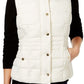 Colete feminino acolchoado com gola alta Charter Club, branco, tamanho pequeno