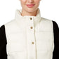 Colete feminino acolchoado com gola alta Charter Club, branco, tamanho pequeno