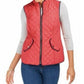 Colete feminino Charter Club Petite de algodão acolchoado com zíper frontal, vermelho, tamanho médio