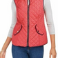 Colete feminino Charter Club Petite de algodão acolchoado com zíper frontal, vermelho, tamanho médio