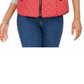 Colete feminino Charter Club Petite de algodão acolchoado com zíper frontal, vermelho, tamanho médio