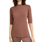 Charter Club Women's Heather Long-Sleeve Top Turq/Aqua Size Extra Small