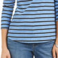 Blusa feminina Charter Club de manga comprida mesclada, azul, tamanho médio