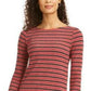 Charter Club Women's Heather Long-Sleeve Top Vinho Tamanho Médio
