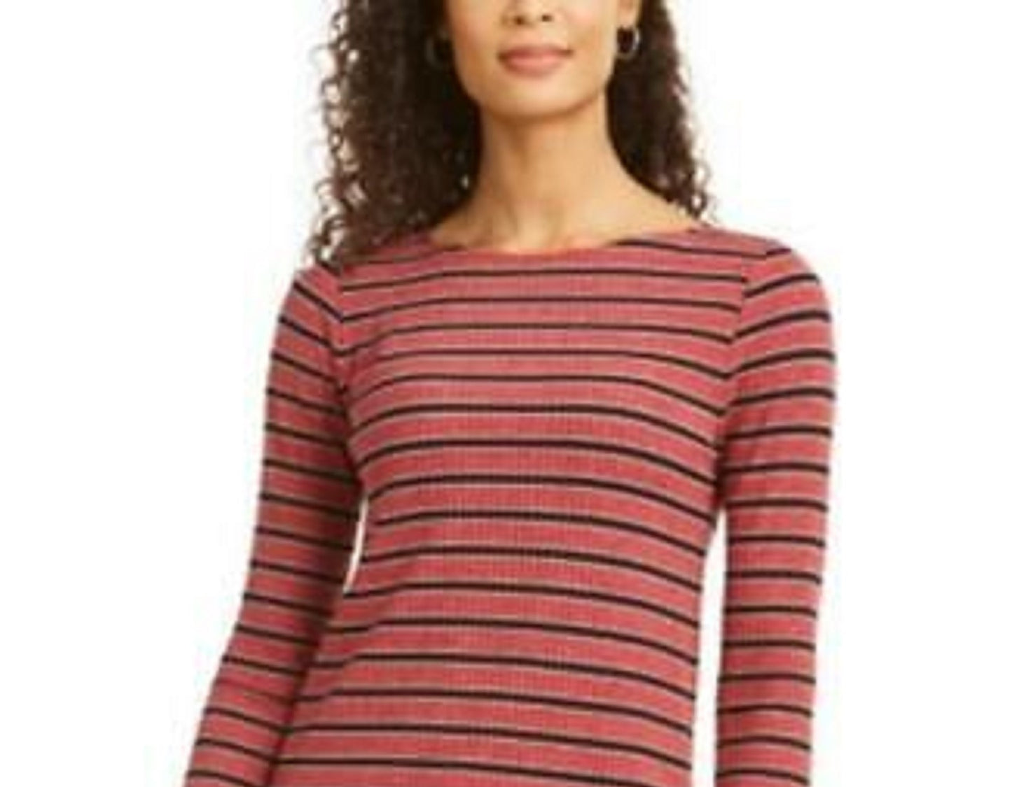 Charter Club Women's Heather Long-Sleeve Top Vinho Tamanho Médio