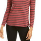 Charter Club Women's Heather Long-Sleeve Top Vinho Tamanho Médio