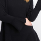 Suéter de malha com babados e bainha plissada feminino Style &amp; Co, preto, tamanho grande
