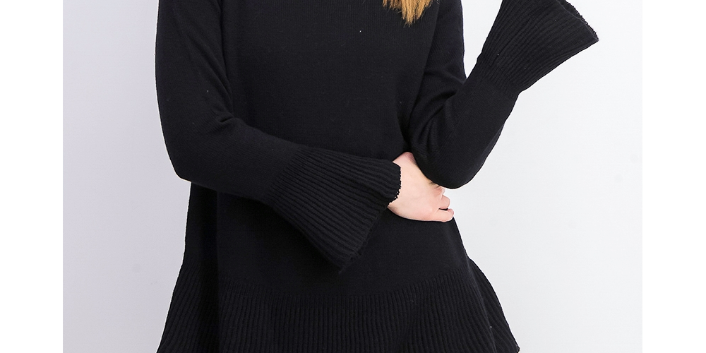 Suéter de malha com babados e bainha plissada feminino Style &amp; Co, preto, tamanho grande